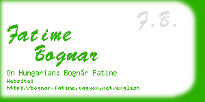 fatime bognar business card